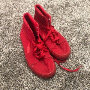All Red Vans Women’s Sz 9